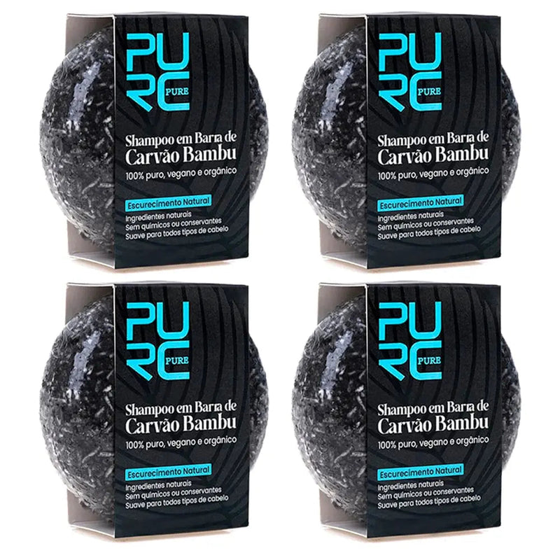 Kit 4 Pure Hair - Shampoo Escurecedor de Cabelo e Barba