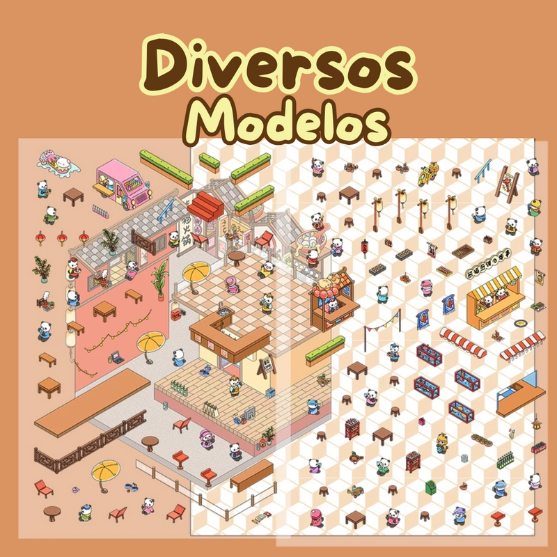 Adesivos Miniatura 3D - Crie Seu Próprio Cenário Interativo!