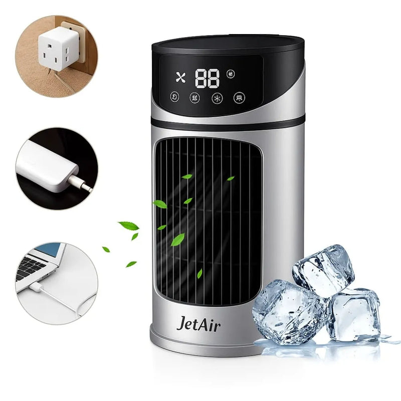 Kit 2 JetAir Turbo - Ar Condicionado Portátil Bivolt 4 em 1 - Refrigerador Silencioso