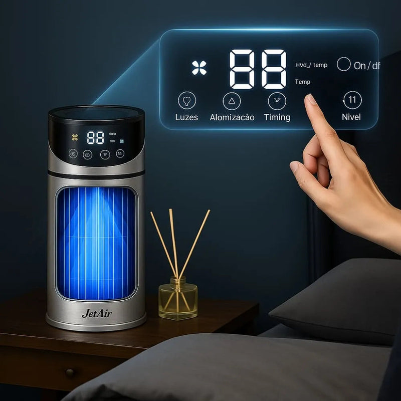 Kit 2 JetAir Turbo - Ar Condicionado Portátil Bivolt 4 em 1 - Refrigerador Silencioso