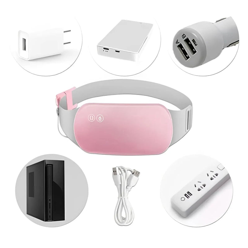 Kit 2 Cinta Térmica e Massageadora Para Cólica Menstrual