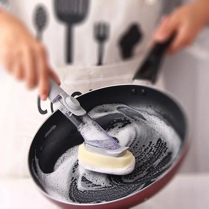 Escova Lava Louça 2 em 1 com Dispenser - Tida