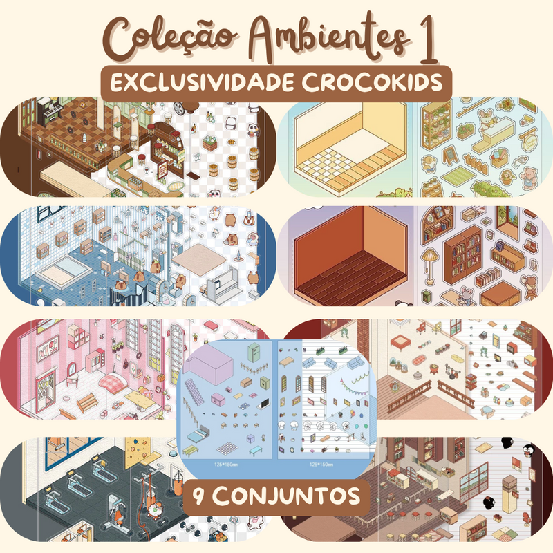 Adesivos Miniatura 3D - Crie Seu Próprio Cenário Interativo!