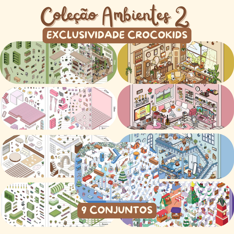 Adesivos Miniatura 3D - Crie Seu Próprio Cenário Interativo!