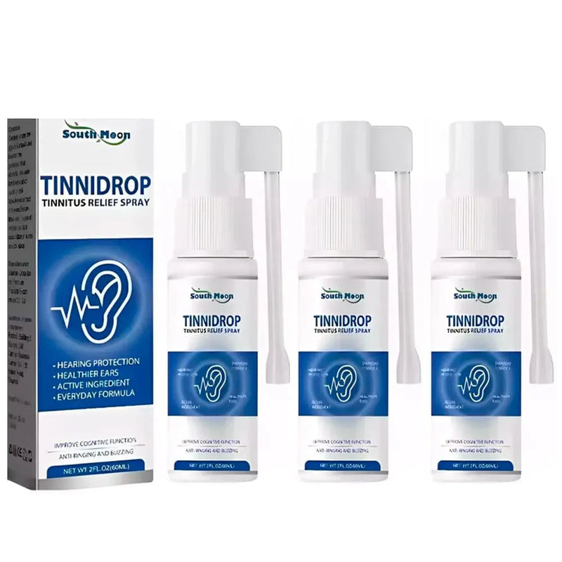 Kit 3 Tinnidrop -  Lavagem e Solução de Zumbido Nos Ouvidos