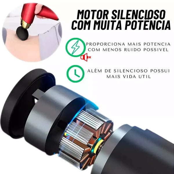 Massageador Elétrico Portátil Profissional 4 em 1 com Display em LCD
