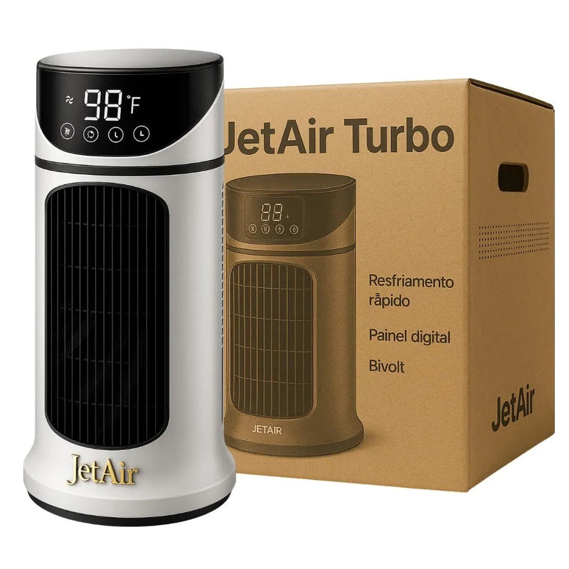 Kit 2 JetAir Turbo - Ar Condicionado Portátil Bivolt 4 em 1 - Refrigerador Silencioso