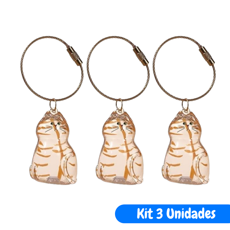 Chaveiro de Acrílico para Pelos de Gatos