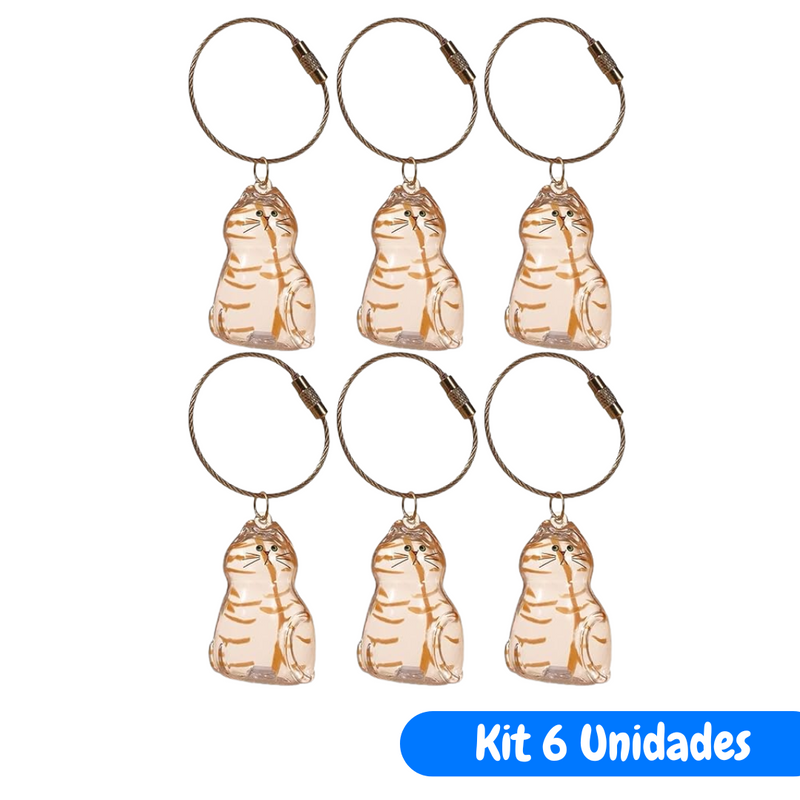 Chaveiro de Acrílico para Pelos de Gatos