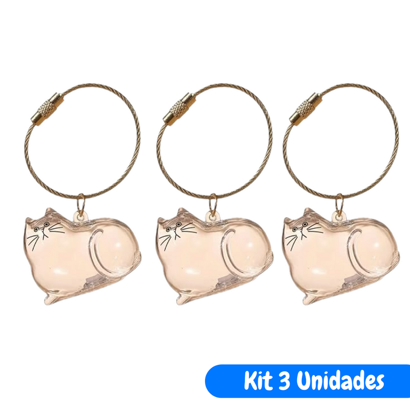 Chaveiro de Acrílico para Pelos de Gatos