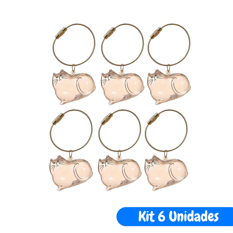 Chaveiro de Acrílico para Pelos de Gatos