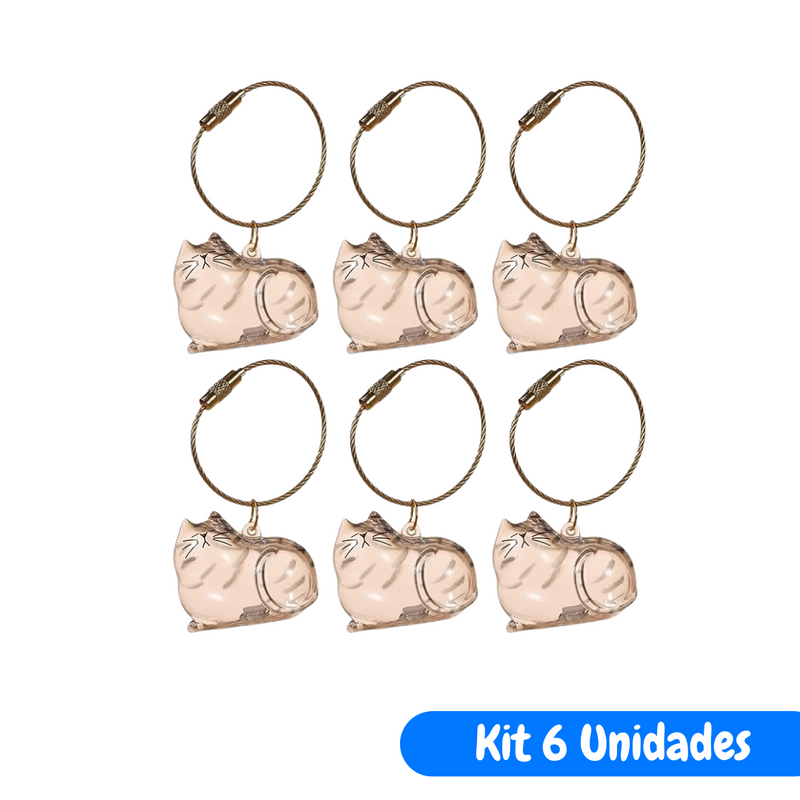 Chaveiro de Acrílico para Pelos de Gatos
