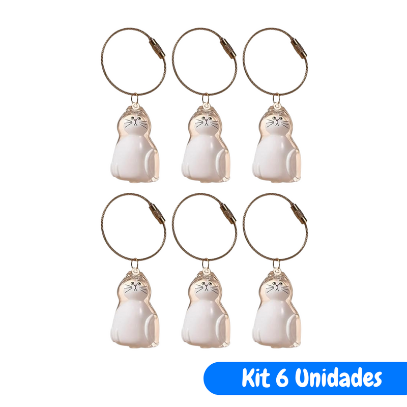 Chaveiro de Acrílico para Pelos de Gatos